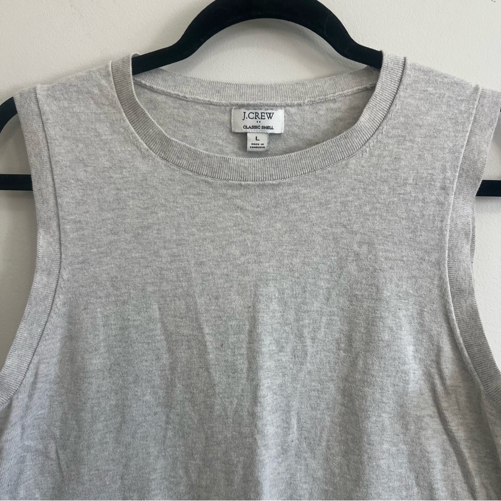 J. Crew Light Gray Sweater Tank Sweater Vest Classic Shell Minimalist Career - Picture 2 of 6